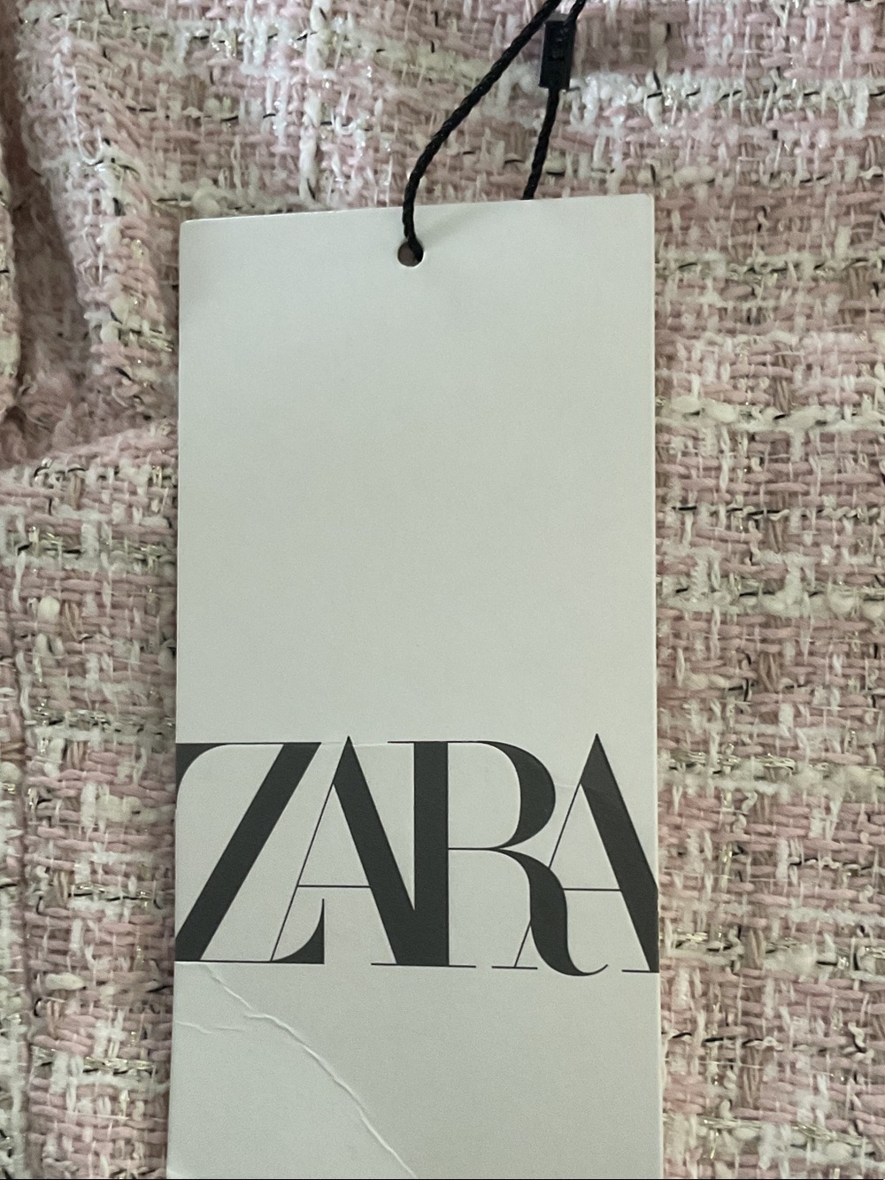 Zara Blush Tweed Crop Camisole - Picture 5 of 7